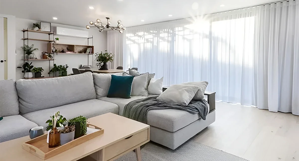 How to layer sheer and blockout curtains.
