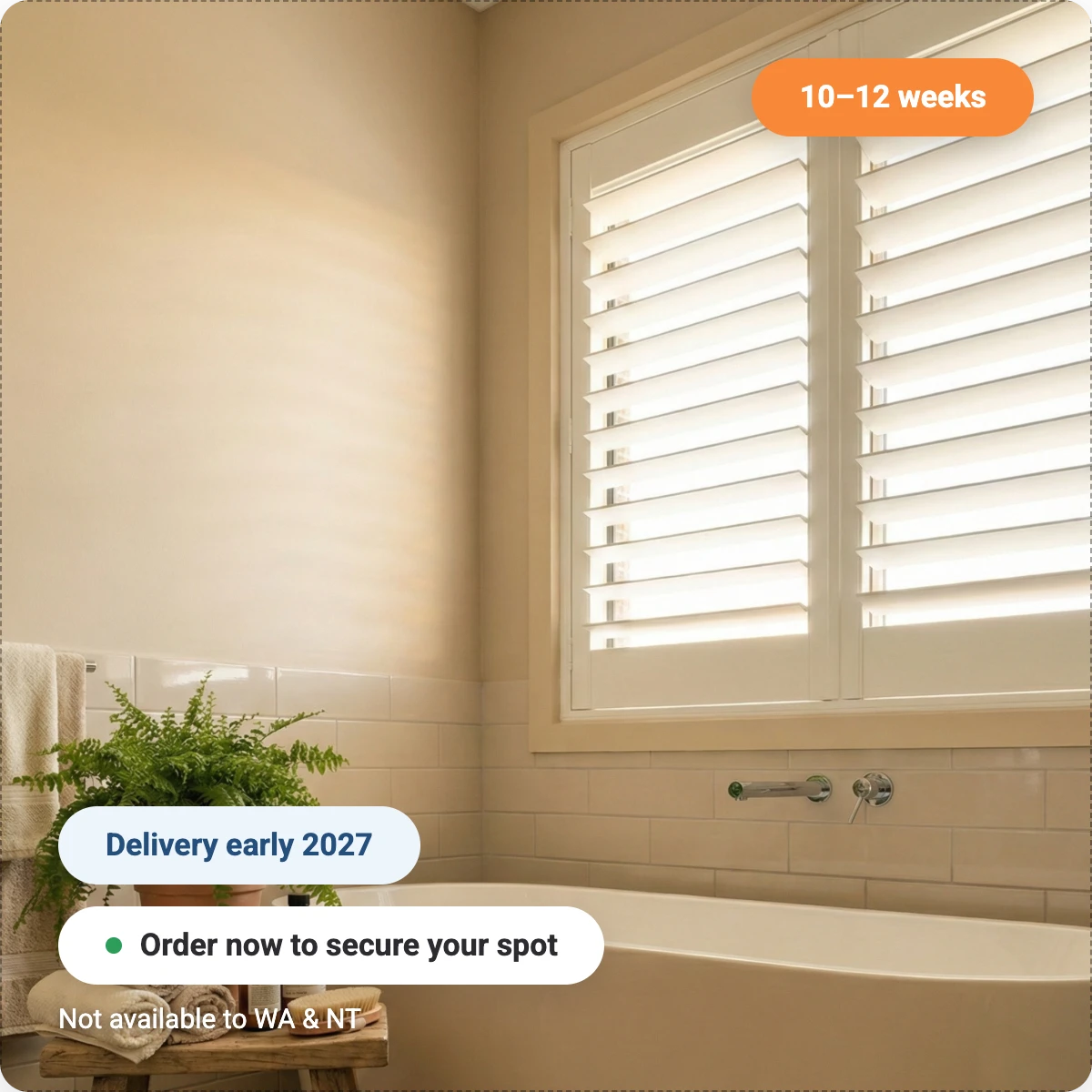 Warm White Plantation Shutter