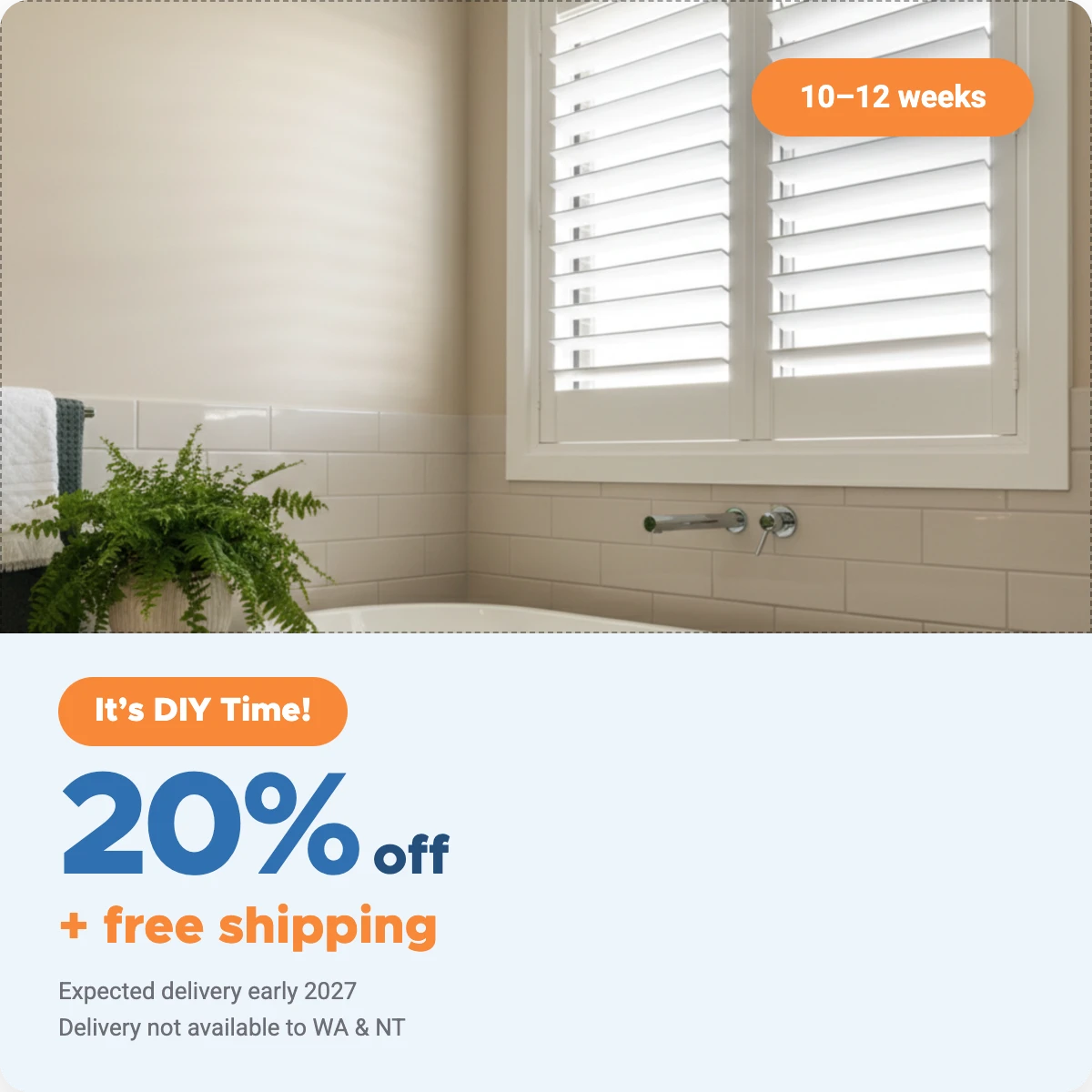 Neutral White Plantation Shutter