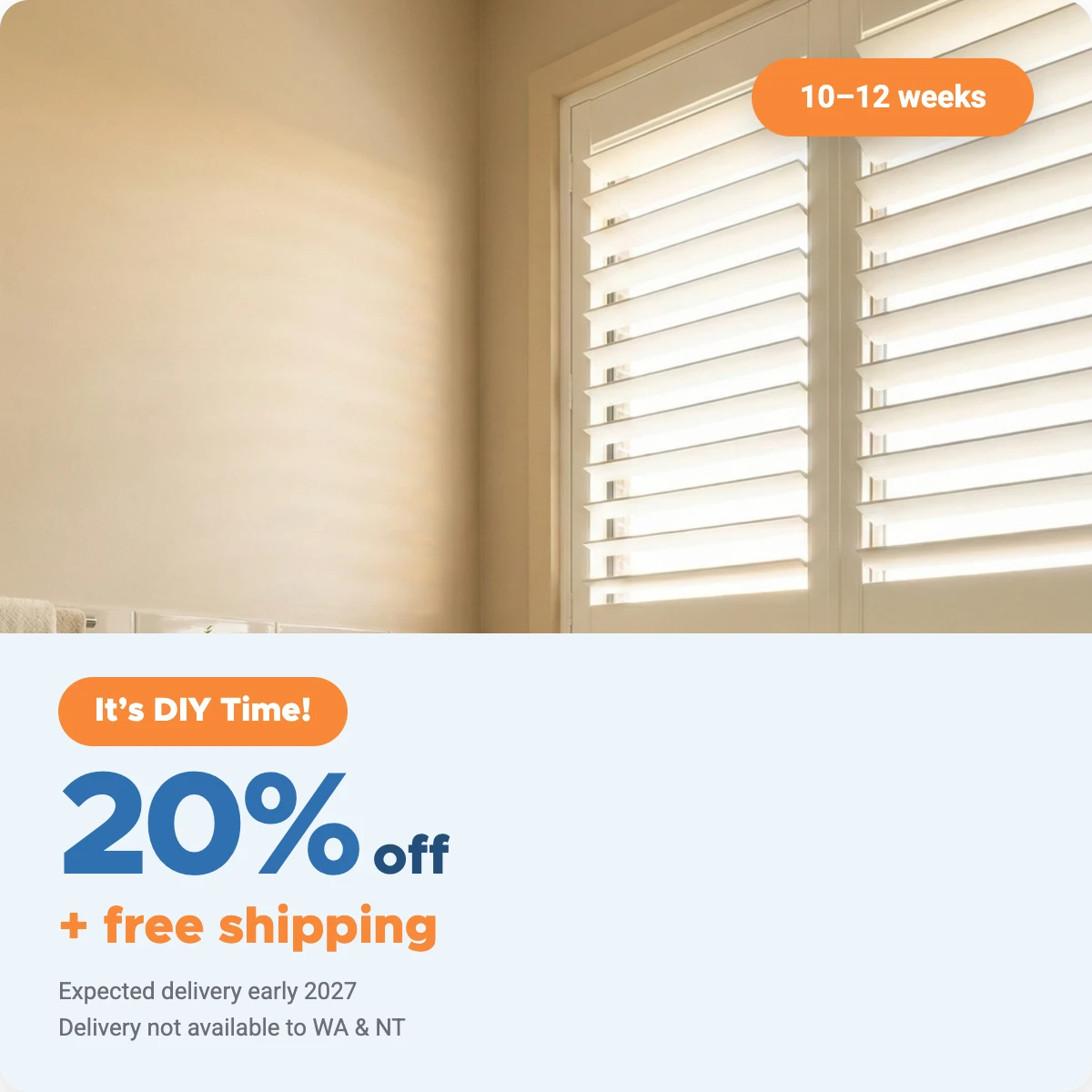 Warm White Plantation Shutter