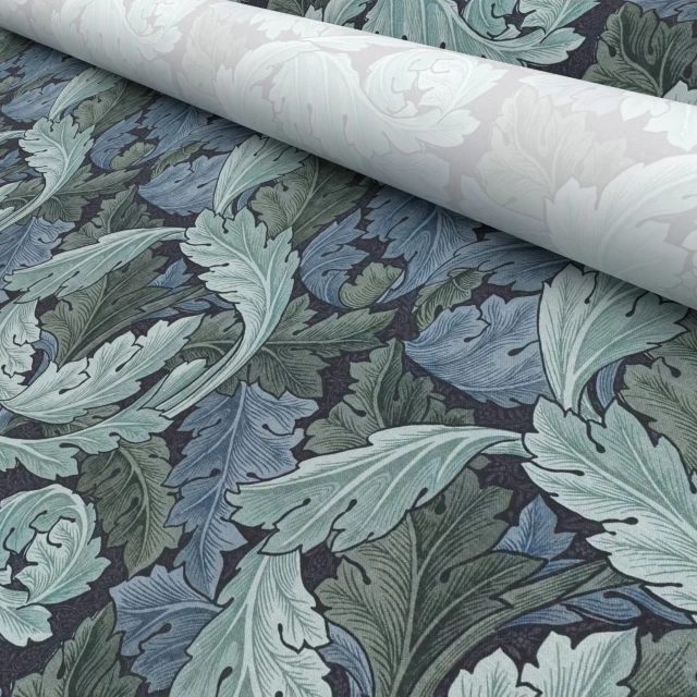 William Morris Acanthus Indigo Roller Sample