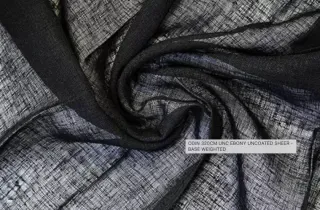 HAALUX Aire Ebony sheer curtain fabric swatch