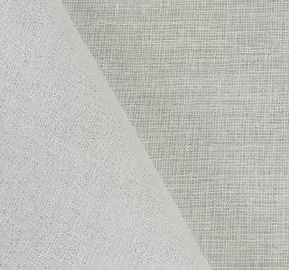 Homestead sheer curtain fabric in Talc