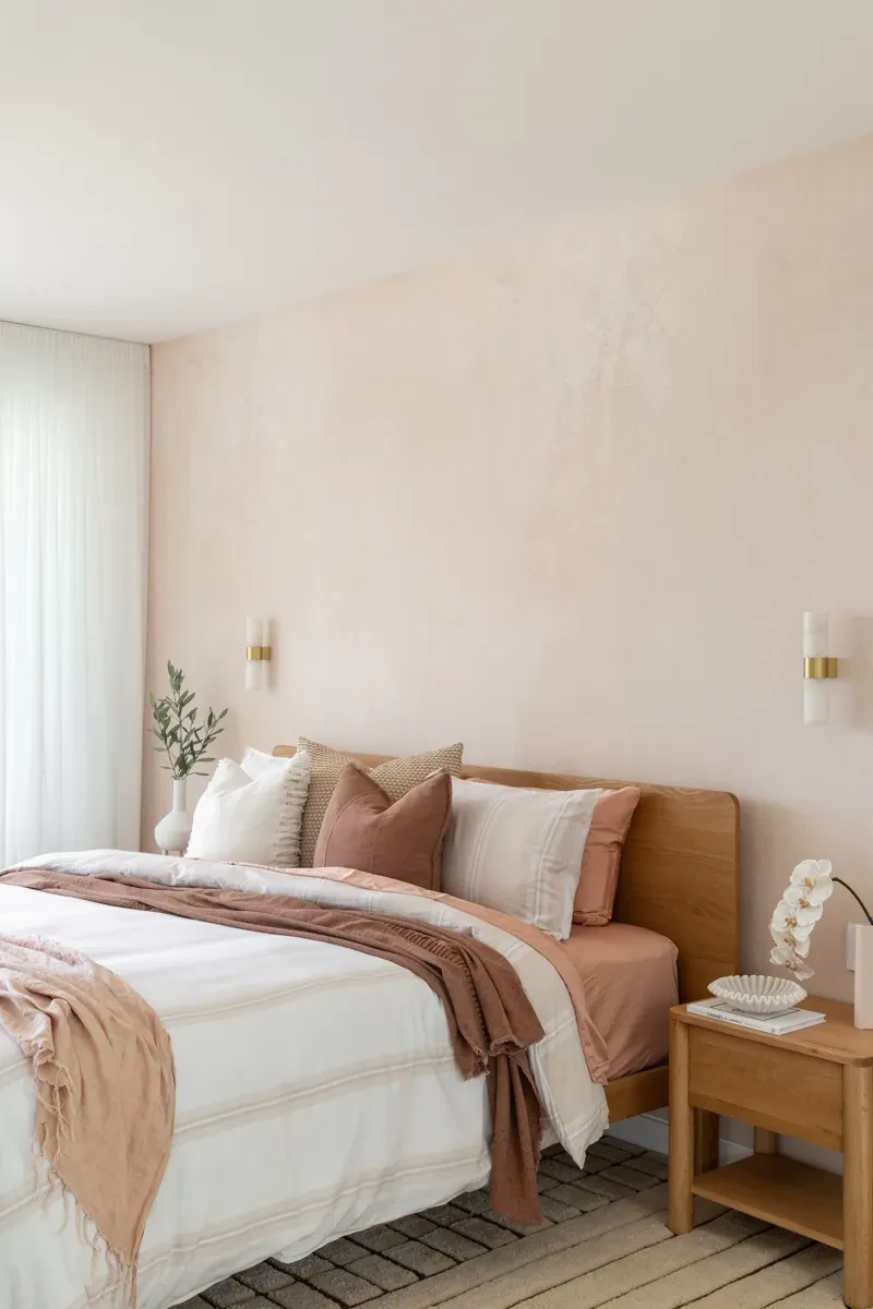 Master bedroom with sheer curtains Master bedroom with sheer curtains