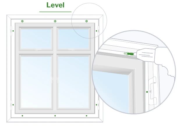 b-wiggle-the-frame-until-you-get-it-looking-level-across-the-top-you-can-rest-a-spirit-level-on-top-of-the-frame-while-you-do-this