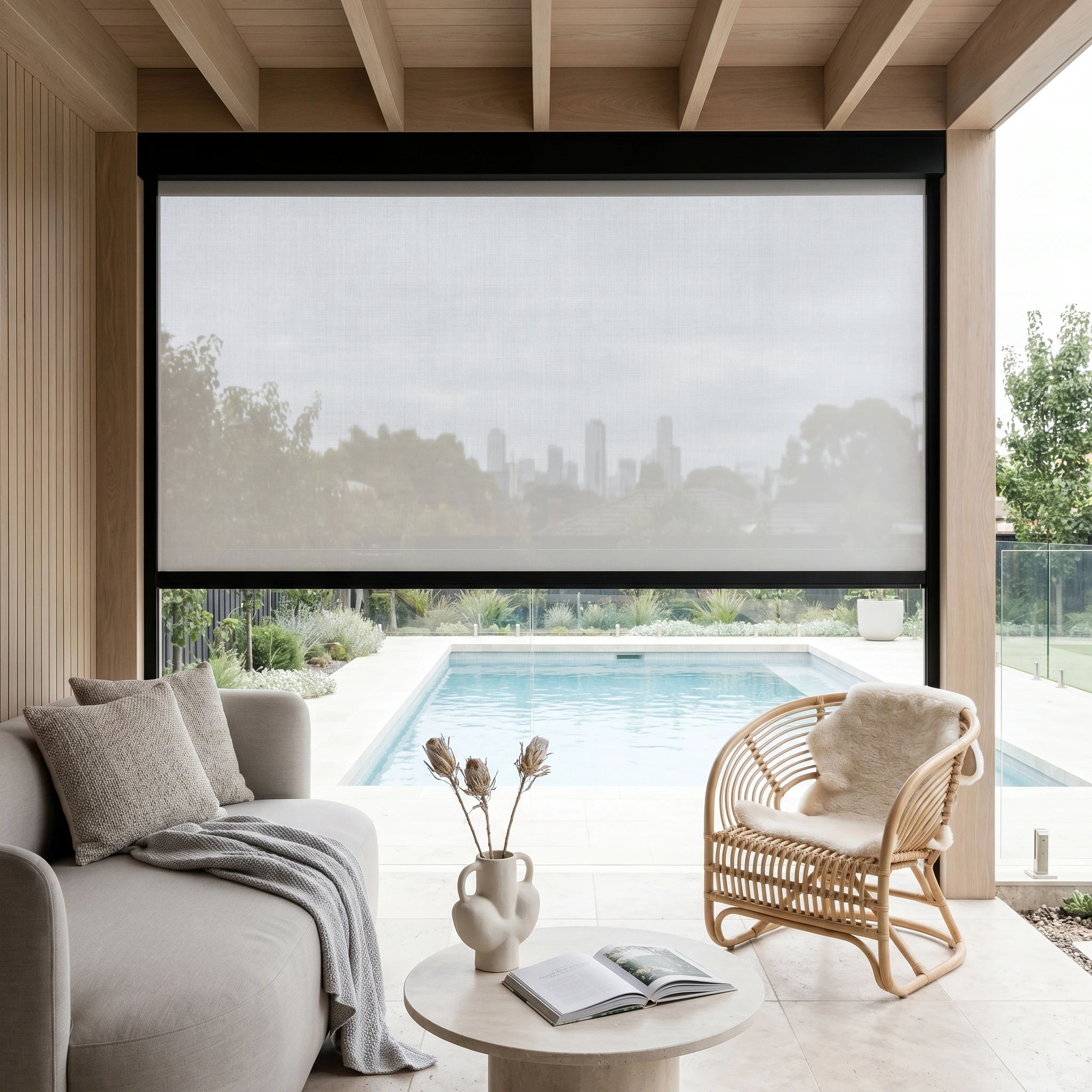 Budget Screen Roller Blind Ice