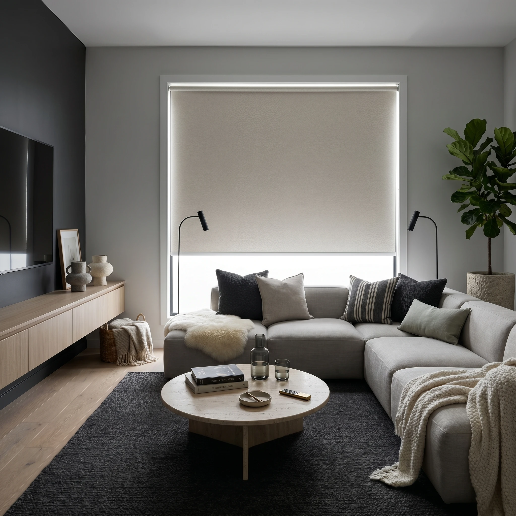 Alabaster Edge Blockout Roller Blind
