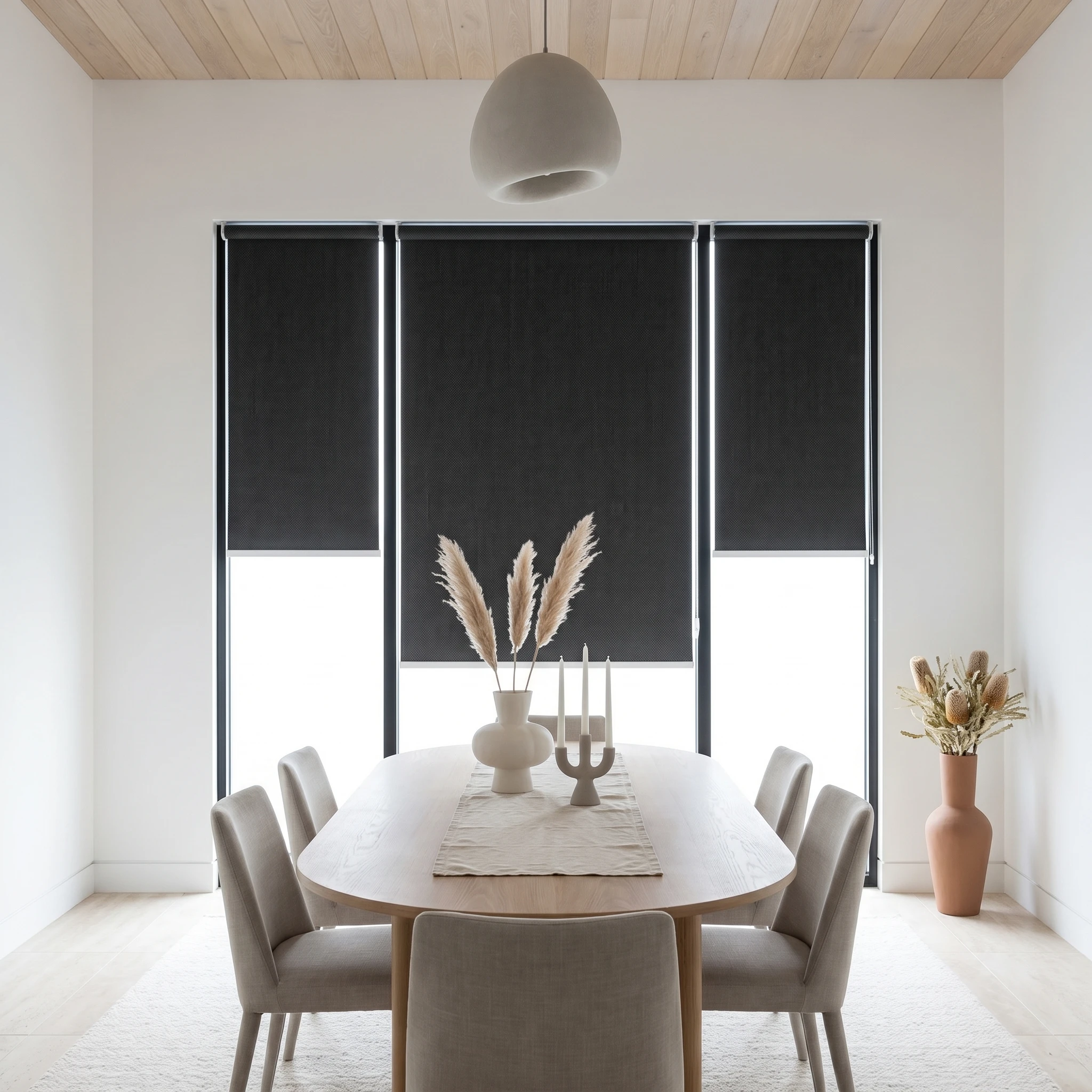 Charcoal Edge Blockout Roller Blind