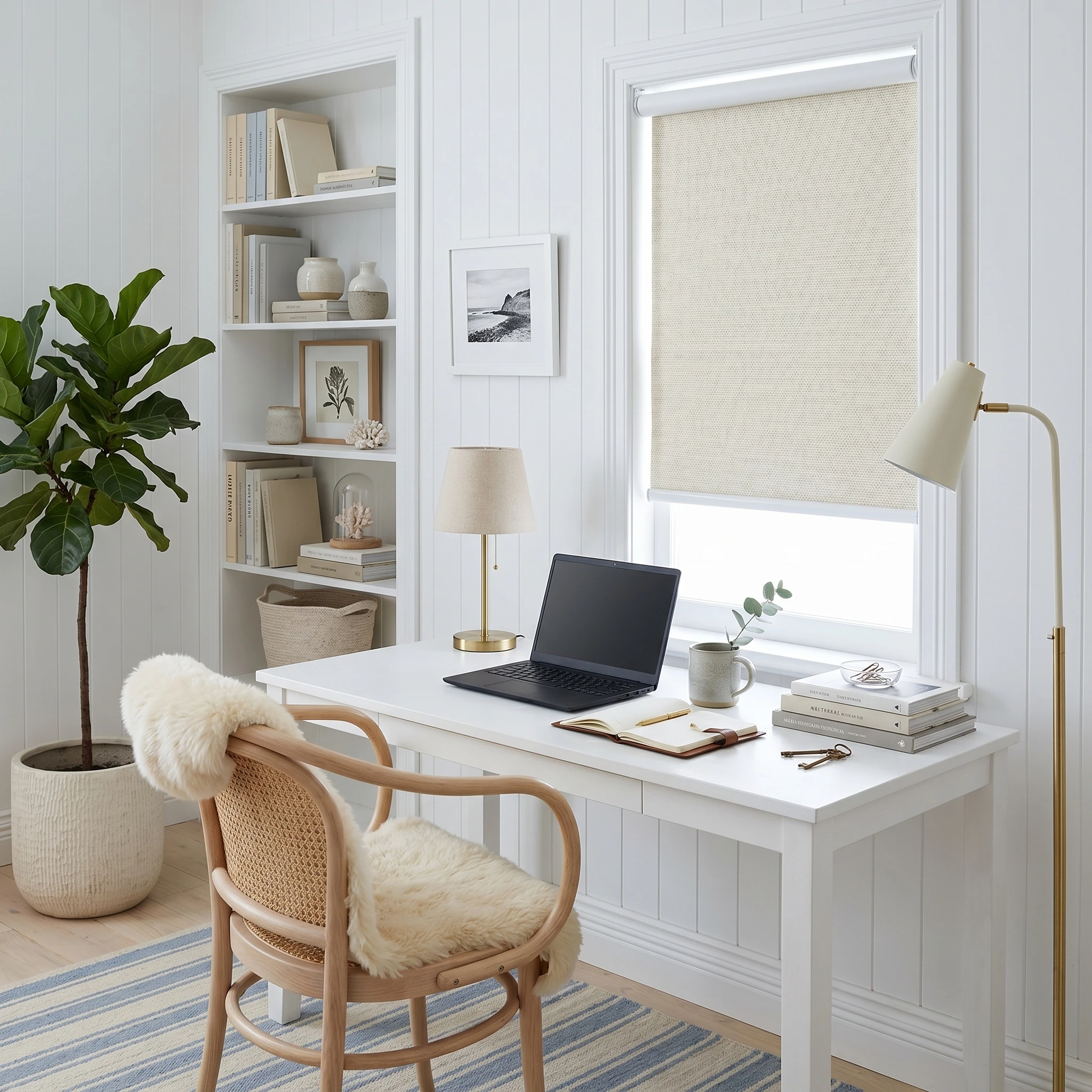 Almond Linesque Blockout Roller Blind