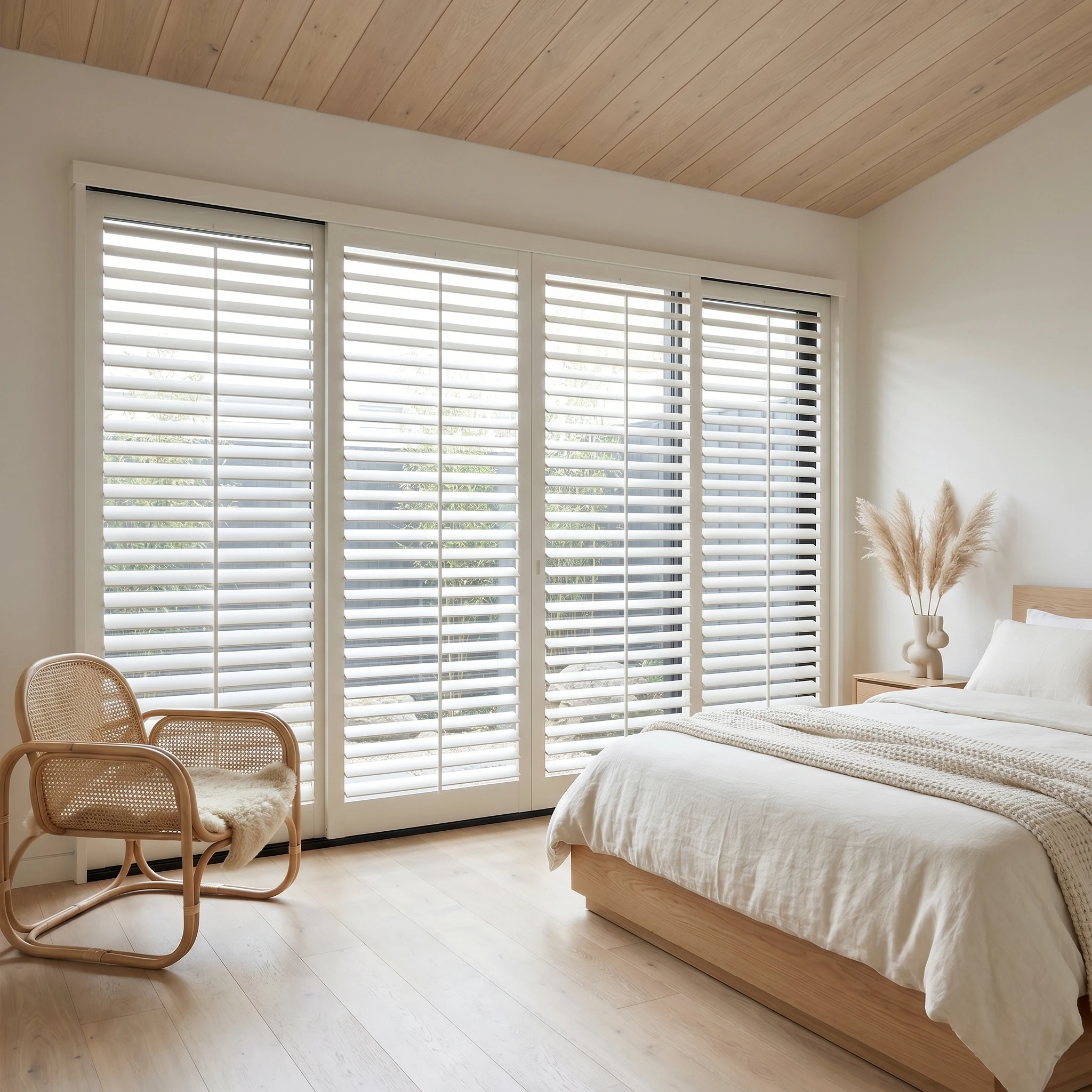 Premium Timber Shutter Cream