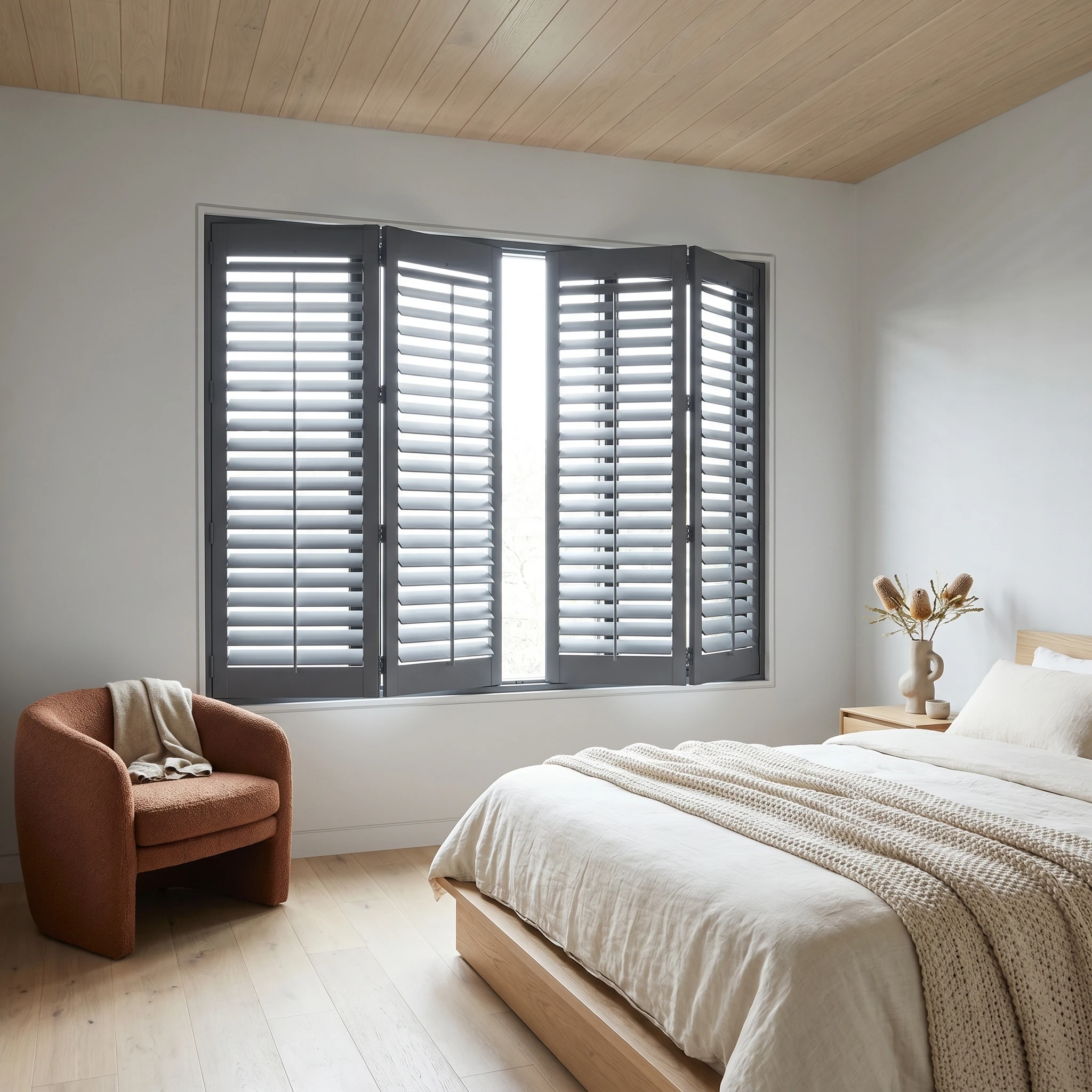 Premium Timber Shutter Grey