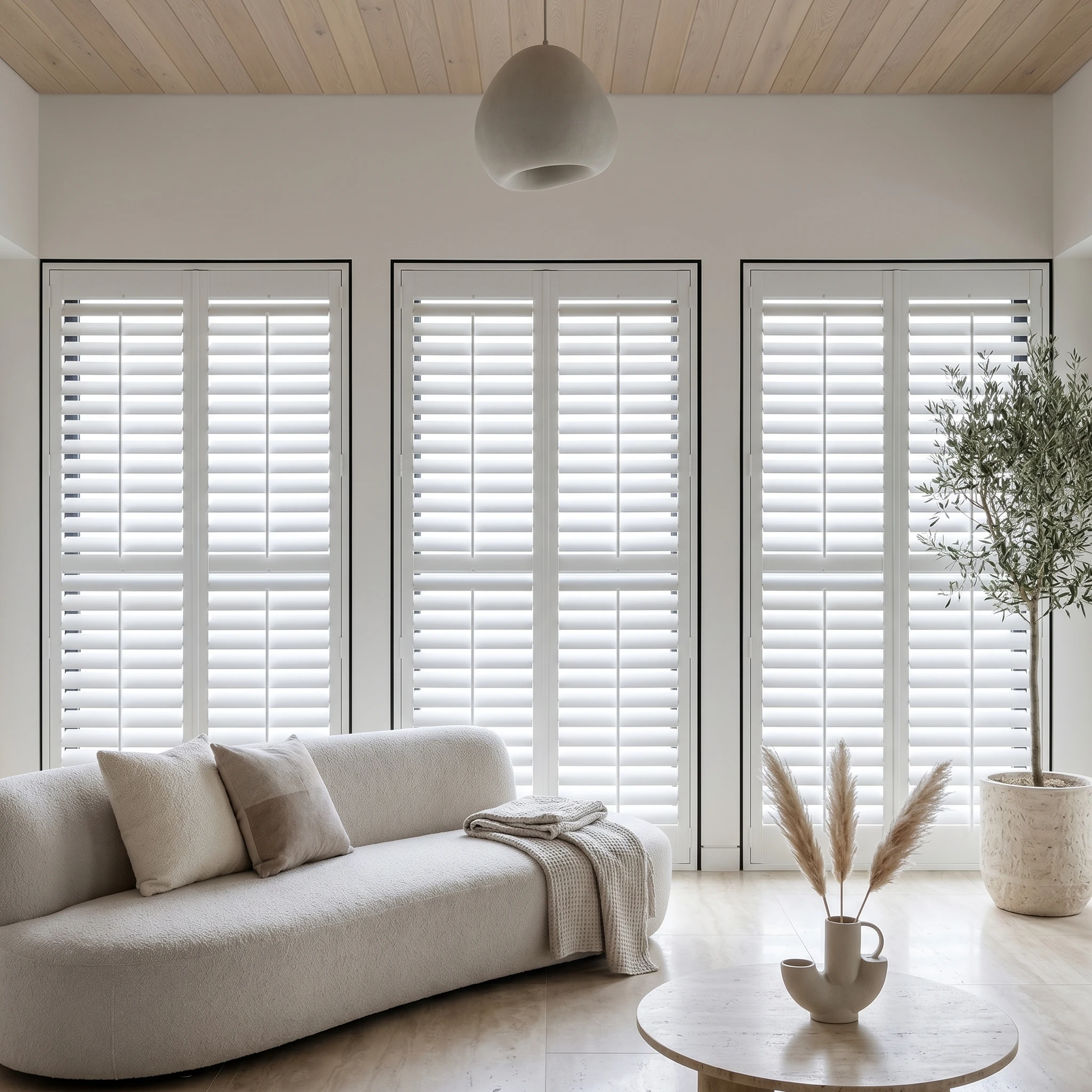 Premium Timber Shutter Off White