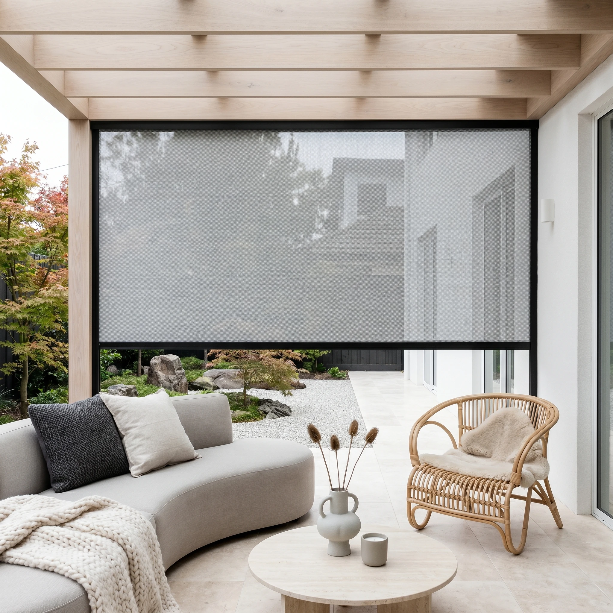 Budget Screen Roller Blind Grey