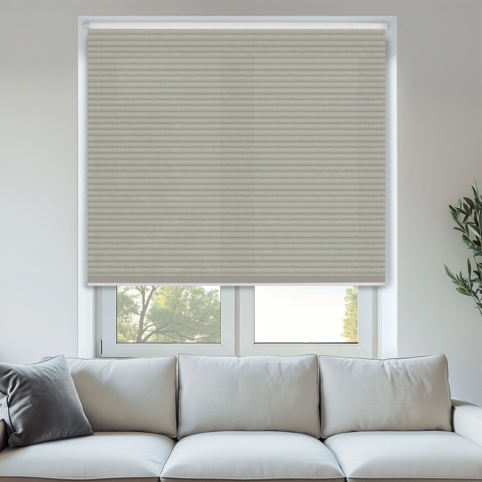 Muted Sage Light filtering 25mm Honeycomb Blind