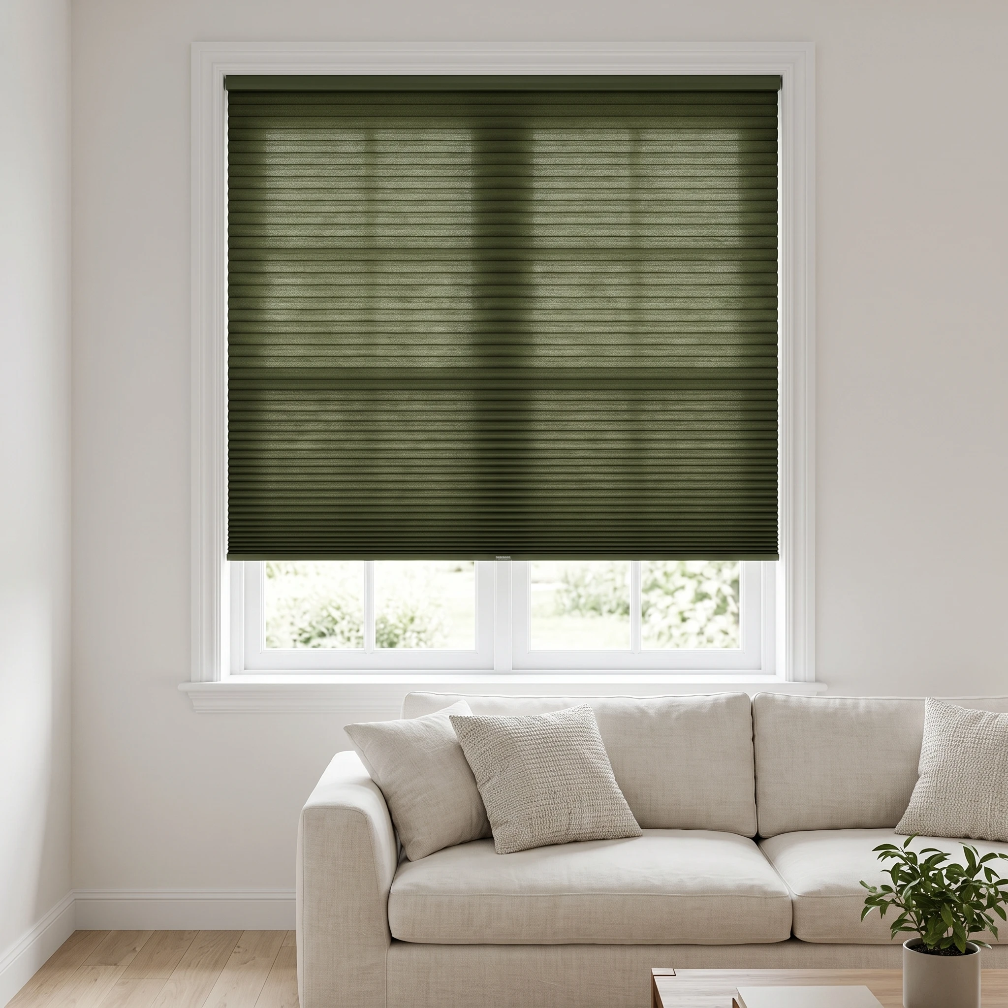 Dark Olive filtering 25mm Honeycomb Blind