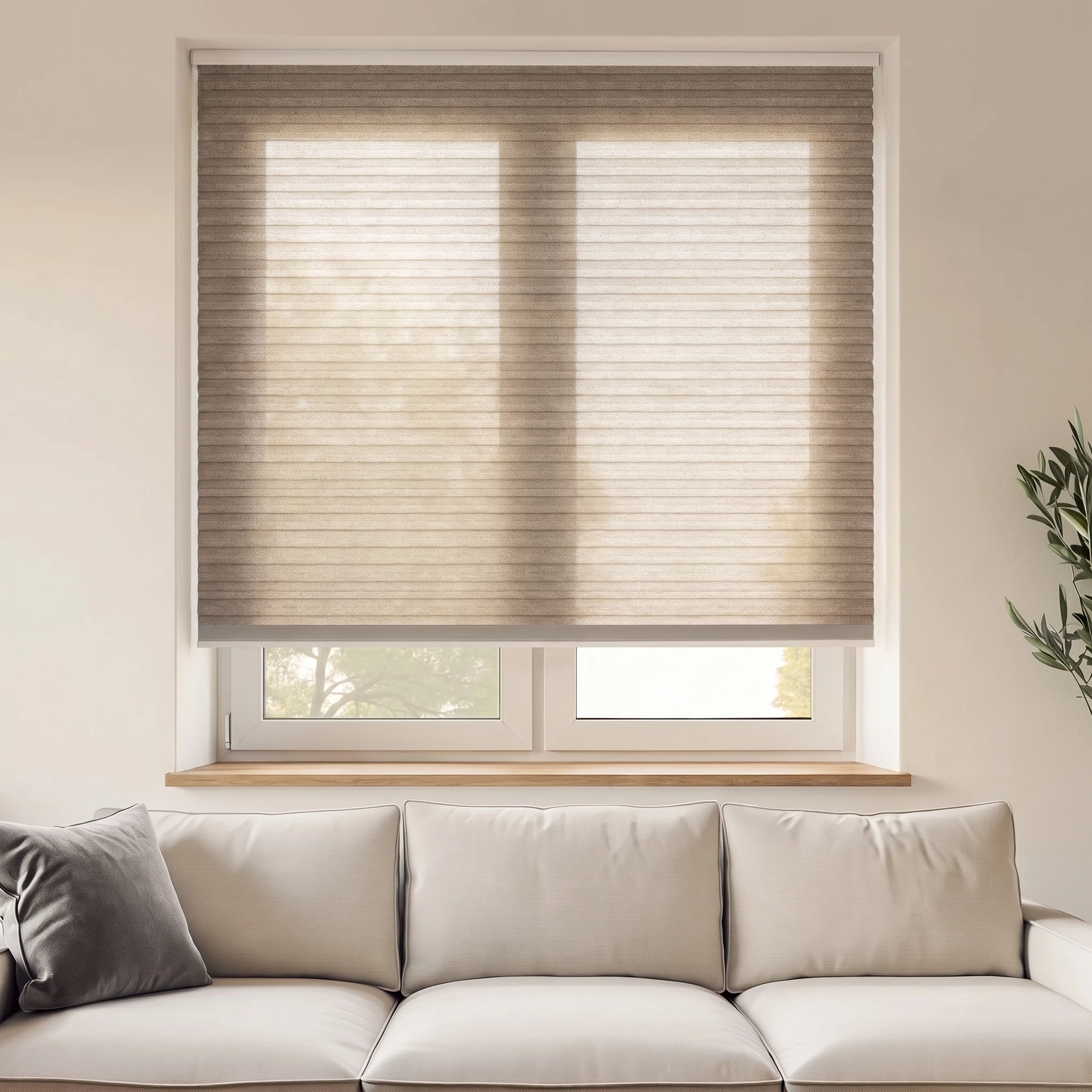 Oatmeal filtering 25mm Honeycomb Blind