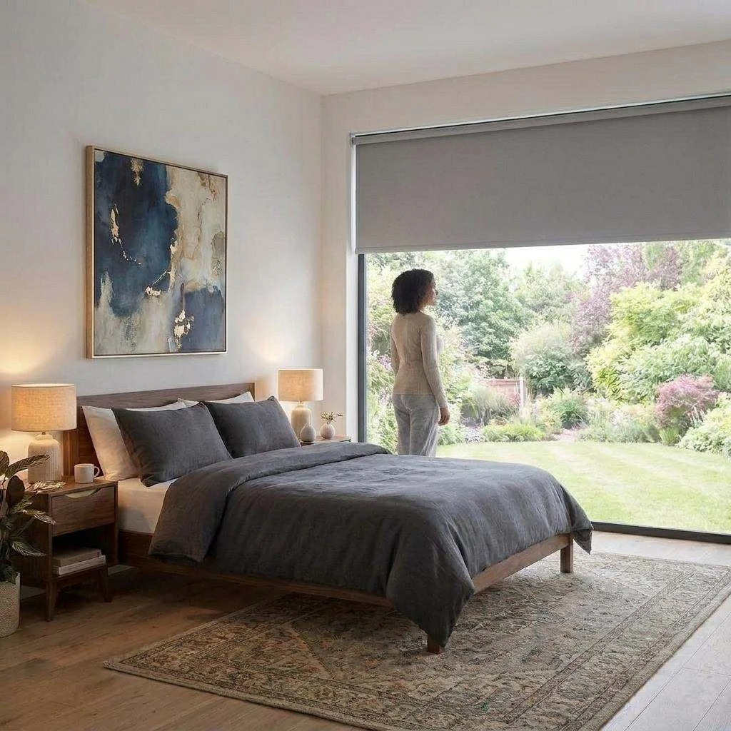Motorised Blackout Roller Blind Polaris Grey