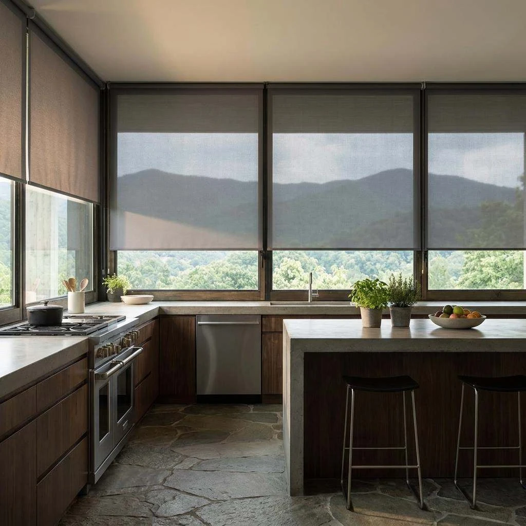 Grey Toka 1% Sunscreen Roller Blind