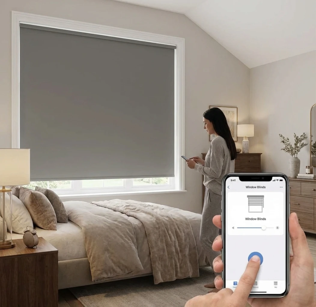Motorised Blackout Roller Blind Polaris Charcoal